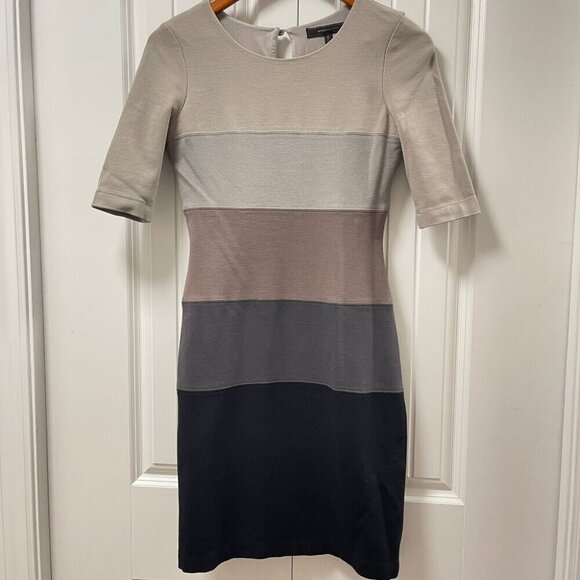 BCBGMAXAZRIA Kelly Ann Colorblock Bodycon Dress Grey – XS - Picture 4 of 16